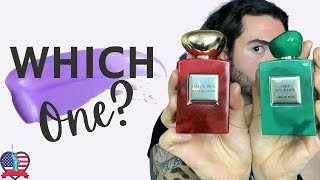 Rouge Malachite vs Vert Malachite  Armani Privé  Fragrance Review [upl. by Nnylav783]