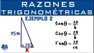 Razones Trigonométricas  Hallar un lado  Ejemplo 2 [upl. by Ainorev]