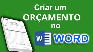 Como Criar um Orçamento no WORD [upl. by Calloway]