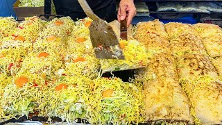 hiroshima style okonomiyaki お好み焼き japanese street food [upl. by Sudnak]