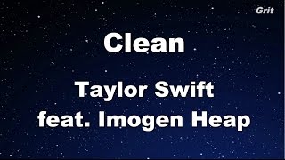 Clean  Taylor Swift Karaoke【No Guide Melody】 [upl. by Ransell]