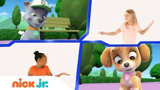 PAW Patrol  Sing amp Dance Along to the Theme Song  Stay Home WithMe  Nick Jr [upl. by Hayidah717]