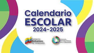 CALENDARIO ESCOLAR 20242025  Septiembre 2024Ministerio del Poder Popular para la Educación MPPE [upl. by Siegfried]