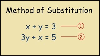 Method of Substitution Steps to Solve Simultaneous Equations [upl. by Ocin]