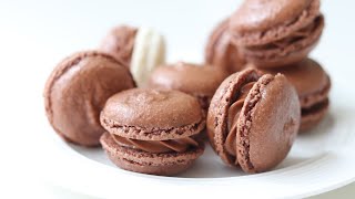 チョコレートマカロンの作り方 Chocolate Macaron｜HidaMari Cooking [upl. by Rebba]