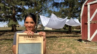 Washboards off grid laundry The sounds of laundry relaxing video [upl. by Lezlie492]