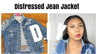 HOW TO DISTRESSED DENIM JEANS EASY  DIY TUTORIAL  ORIGINAL [upl. by Renae]