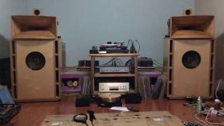 Petite Onken speaker Altec 414A Custom made solid woodhorn [upl. by Ajroj]