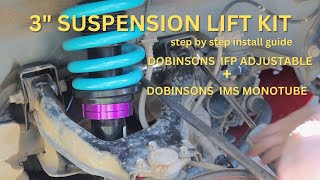 LIFTING PAJERO SUSPENSION LIFT KIT INSTALL  DOBINSONS IFP adjustable and IMS rear DIY step by step [upl. by Tiffi]