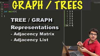 How To Represent Trees and Graphs in Code  Adjacency Matrix amp List  CP Course  EP 69 [upl. by Eikcuhc]