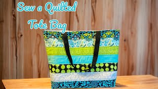 How to Sew a Quilted Tote Bag with Scrap Fabric or Jelly Roll Strips [upl. by Leahcimal]