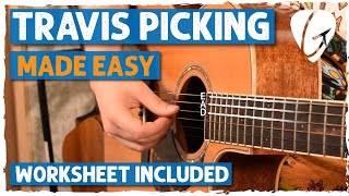 TRAVIS PICKING  The most useful fingerpicking pattern 6 easy steps [upl. by Gwendolen]