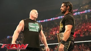 Brock Lesnar is revealed as Seth Rollins next challenger Raw June 15 2015 [upl. by Ardrey]