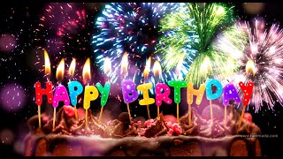 Happy Birthday To You Birthday cake with colorful candles fireworks and musicbox happybirthday [upl. by Ahsia]