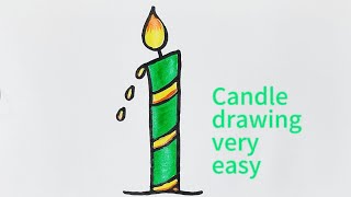 Candle drawing  How to draw a candle drawing very easy step by step  From number 1 [upl. by Fia]