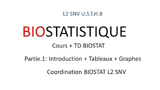 Biostatistique  Stat Descriptive Partie 1  L2 SNV [upl. by Einnaj]