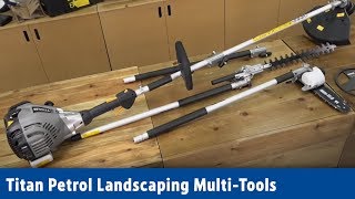 Titan Petrol Landscaping MultiTools  Screwfix [upl. by Nimajeb]