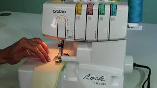 Brother 1034D Serger 7 Starting to Serge [upl. by Yseulte]