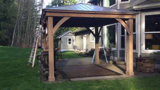 Pt 3 Costco Yardistry 12x14 Wood Gazebo Final ASSEMBLY [upl. by Anahsahs734]