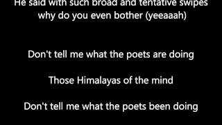 Tragically Hip  Poets lyrics [upl. by Bartram]