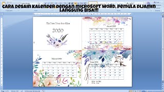 Cara Desain Kalender Dengan Microsoft Word  Pemula dijamin langsung Bisa [upl. by Noland144]