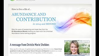 Christie Marie Sheldons Unlimited Abundance Home Training Program [upl. by Alric]