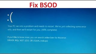 FIX Windows 10 DRIVERIRQLNOTLESSOREQUAL NDISsys BSOD [upl. by Aryam94]