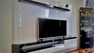 Membuat Rak Tv Gantung  Backdrop Tv Simple Minimalist [upl. by Blackington]