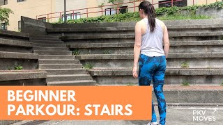 Beginner Parkour Training Stairs  ParkourVisionsorg [upl. by Nauqe]