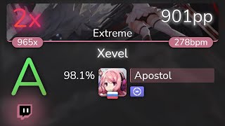 936⭐Live Apostol  Tatsh  Xevel Extreme DT 981 901pp 2❌  osu [upl. by Thorley360]