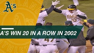 Relive the Oakland As 20game win streak in 2002 [upl. by Aihsaei]