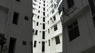 Exterior painting work by spider jhula realspiderman hardwork spiderman home [upl. by Aisilef554]