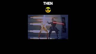 Lightsaber Duels then Vs Now starwars darthvaderedit starwarsactor starwarsfan [upl. by Aerdnael]