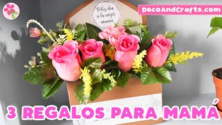 3 IDEAS DE REGALOS Y ARREGLOS PARA EL DIA DE LAS MADRES  DecoAndCrafts [upl. by Mohkos]