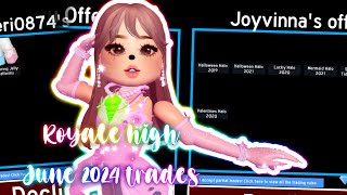 ROYALE HIGH TRADES  JUNE 2024  Royale High [upl. by Grand]