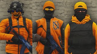 GTA V  5 Easy Tryhard Outfits Tutorial 123 Orange outfits 2023 [upl. by Soalokin130]