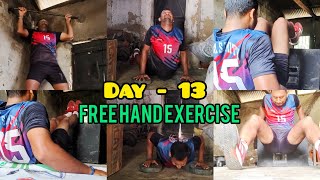 Day 13 Free Hand Exercise motivation exercise shorts [upl. by Sauer851]