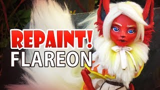 Repaint Pokemon Flareon Custom OOAK Monster High Doll [upl. by Bambi553]