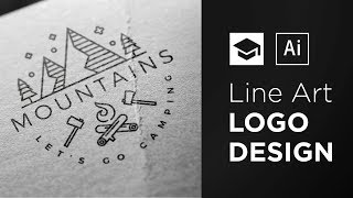 How To Design A Line Art Logo  Adobe Illustrator Tutorial [upl. by Fitzhugh]