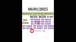 KERALA LOTTERY WIN WIN LOTTERY RESULT 6125  W803 LOTTERY RESULT [upl. by Audwen]