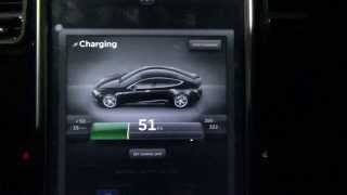 Tesla Motors Model S  X Supercharging a 60kW Battery from Dead 105kW Charging Rate [upl. by Atteyram]