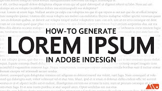 How to Add Lorem Ipsum Text in Adobe InDesign Tutorial [upl. by Mallissa]