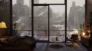 NYC Heavy Snowfall In A Cozy Apartment  NonChristmas Version  4K  60FPS [upl. by Pearline]