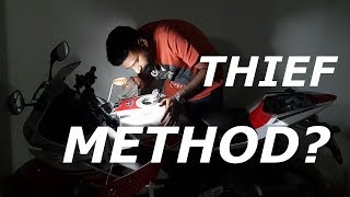 How to EASILY UNLOCK STUCK FUEL  GAS TANK CAP on Motorcycle [upl. by Eninaj]