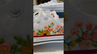 Embroidered flowers on my Converse All Star Sneaker embroidery diy handmade converse [upl. by Kleiman]