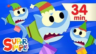 Santa Shark featuring Finny The Shark  Baby Shark Christmas  Super Simple Songs [upl. by Nadbus]