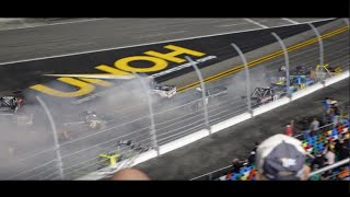 2022 NASCAR Camping World Truck Series Daytona Truck Race Highlights From Grandstands [upl. by Terrilyn]