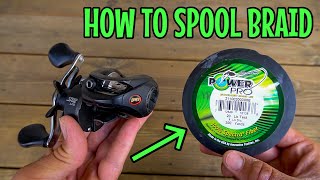 How to Spool BRAID on a BaitCaster  SIMPLE STEPS 2020 [upl. by Heaps]