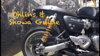 Ohlins amp Showa Suspension Guide  Triumph Thruxton R [upl. by Yahska260]