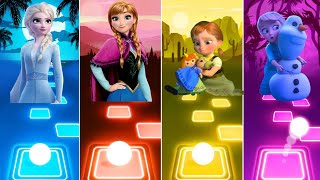 Frozen Elsa amp Baby Elsa vs Frozen Anna amp Baby Anna  Tiles Hop Disney Princesses Songs [upl. by Menides]